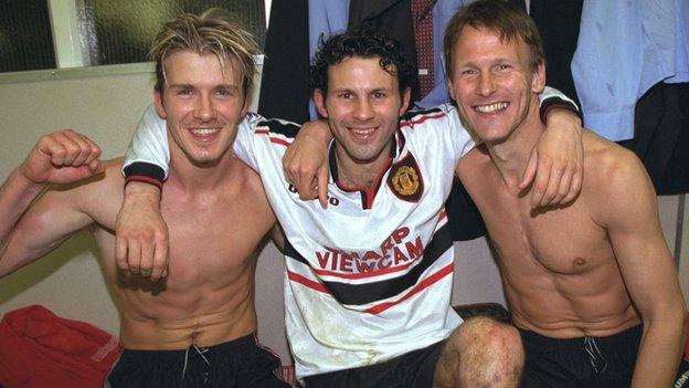 David Beckham, Ryan Giggs and Teddy Sheringham