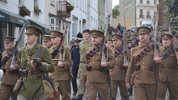 WW1 volunteers' departure recreated