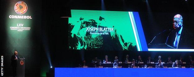 Sepp Blatter addresses CONMEBOL