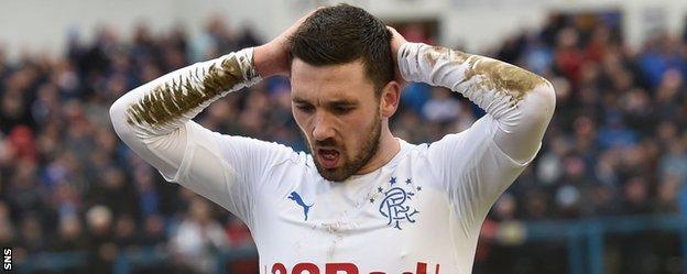 Rangers striker Nicky Clark shows his disappointment against Cowdenbeath