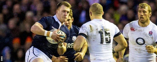 Scotland's Stuart Hogg against England last year