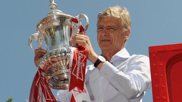 Arsene Wenger with the FA Cup