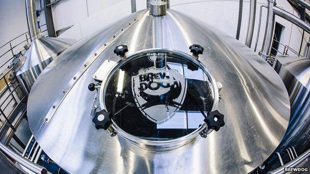 Brewery equipment at BrewDog's Ellon facility