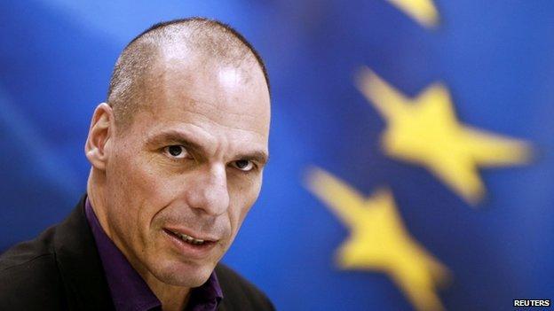 Greek Finance Minister Yanis Varoufakis speaks during a news conference in Athens. 4 March 2015