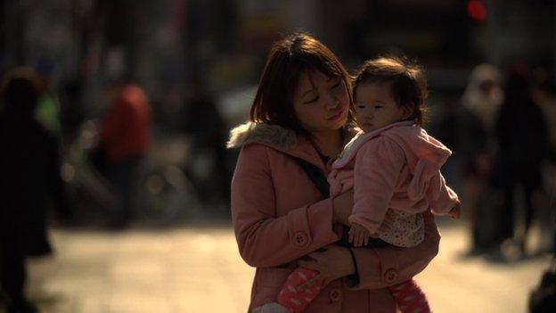 Japanese mum and her toddler