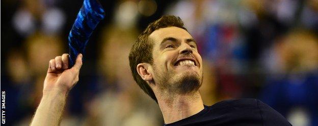 Andy Murray celebrates the Davis Cup win over USA