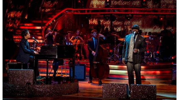 Jamie Cullum and Gregory Porter perform on Strictly Come Dancing in 2014