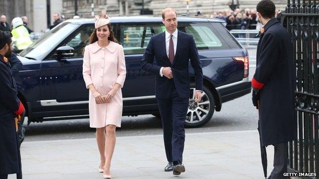 Duke and Duchess of Cambridge arrive at Westminster Abbey