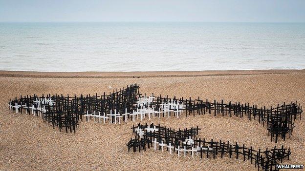 Whale Graveyard sculpture in Brighton