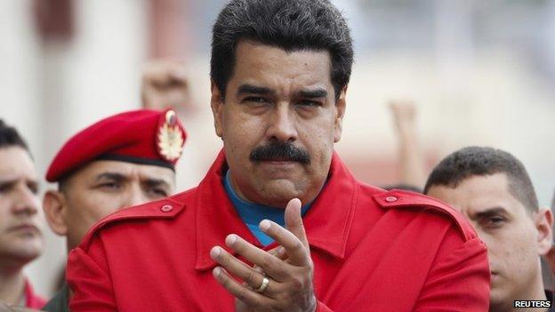 Venezuela's President Nicolas Maduro attends a ceremony commemorating the 2nd anniversary of the death of the late president Hugo Chavez at the 4F military fort in Caracas 5 March 2015