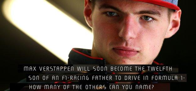 Max Verstappen will soon become the 12th son of an F1-racing father to compete in Formula 1 - can you name the 11 others?