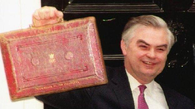 Norman Lamont prior to delivering the Budget in March 1992