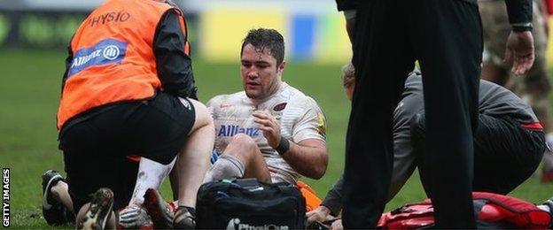 Barritt was injured playing for Saracens against Wasps as the Ricoh Arena on Sunday