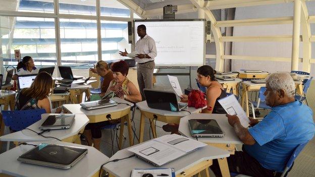 A Sebrae lesson being delivered