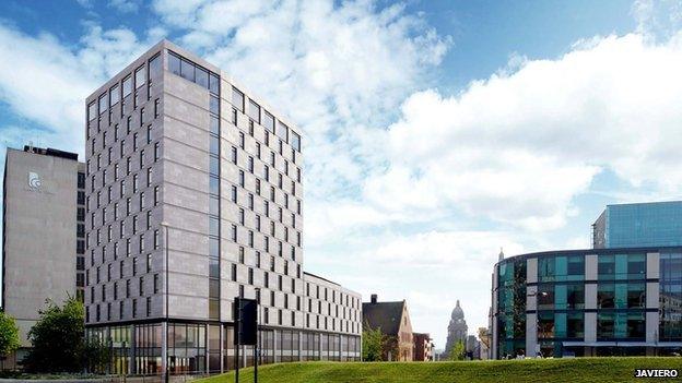 Artists impression of Hilton Hotel Leeds Arena