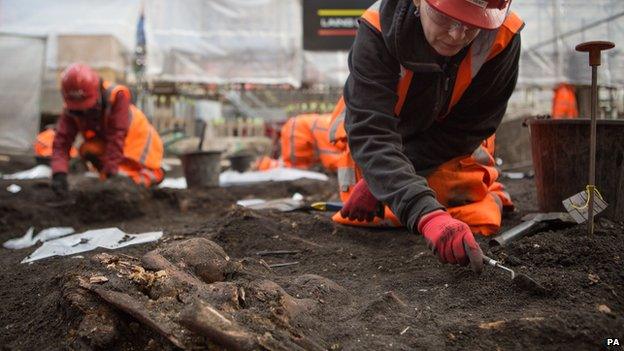 Archaeologists working at the site