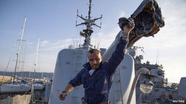 Italian sailor at Varna in Bulgaria (9 March)