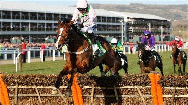 Faugheen and Ruby Walsh winning the Champions Chase at Cheltenham