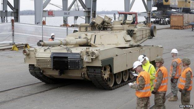 Abrams tank in Riga (9 March)