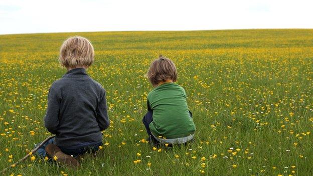 Anon children in field