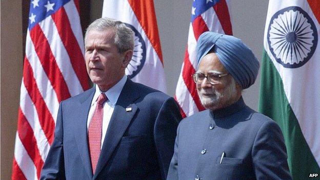 George W Bush and Manmohan Singh, March 2006