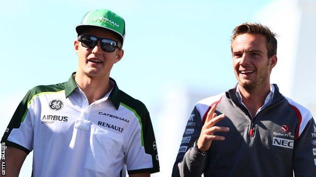 Giedo van der Garde (right), with Marcus Ericsson