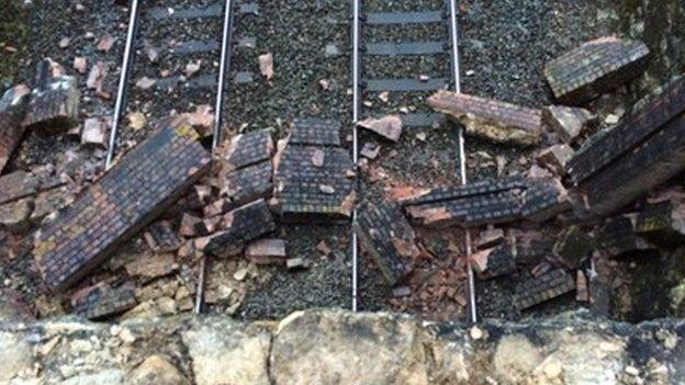 Debris on rail track