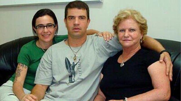 Rodrigo Gularte with his cousin, Angelita Muxfeldt, (left) and his morther, Clarisse Gularte