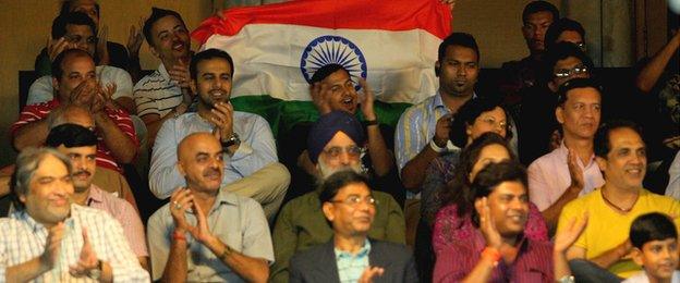 Spectators watch the Indian Open