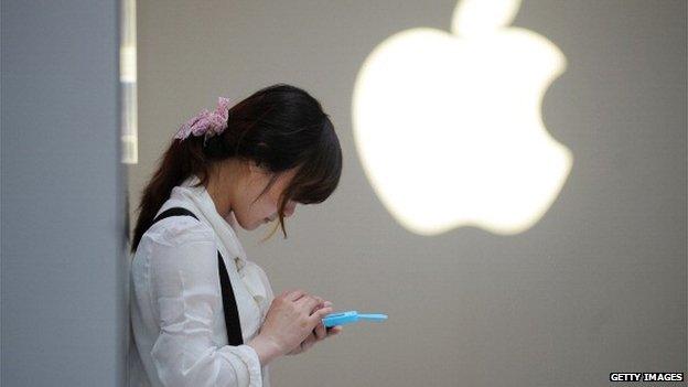 Chinese woman with iphone