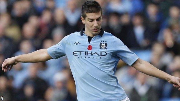 Matija Nastasic playing for Man City