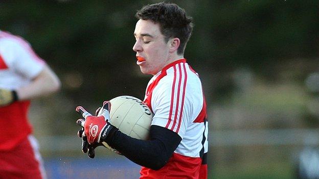 Niall Toner scored Derry's first-half goal at Celtic Park