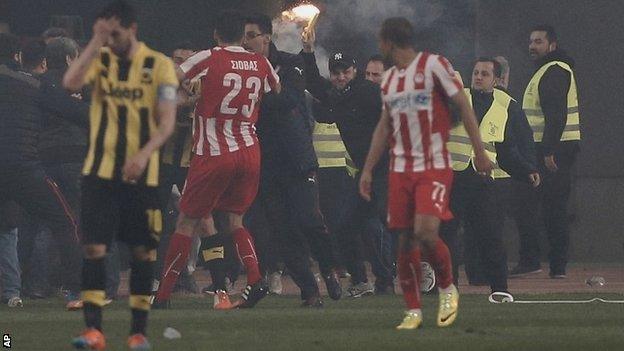 Greek Cup quarter-final between AEK Athens and Olympiakos