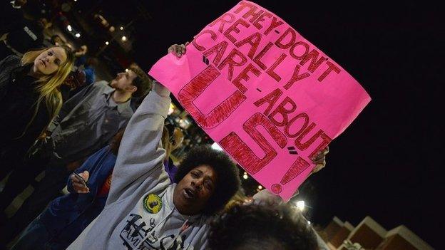 Protesters in Ferguson on 11 March, 2015