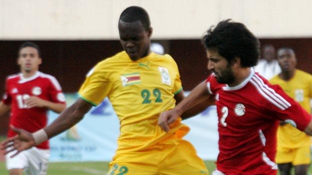 Zimbabwe in action against Egypt