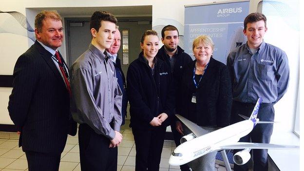 Baroness Randerson meets apprentices at Airbus