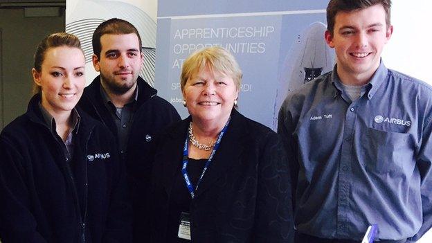 Baroness Randerson meets apprentices at Airbus