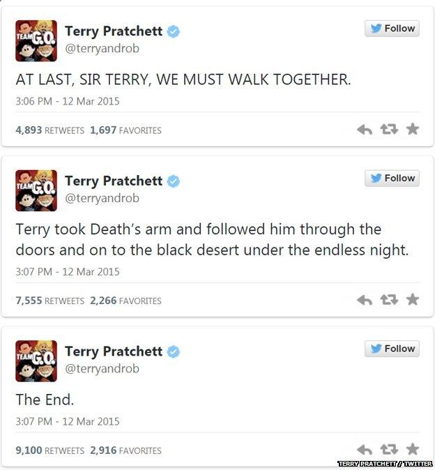 Terry Pratchett tweets