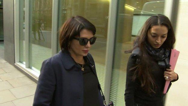 Sadie Frost leaving High Court hearing