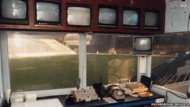 Inside the Hillsborough police control box