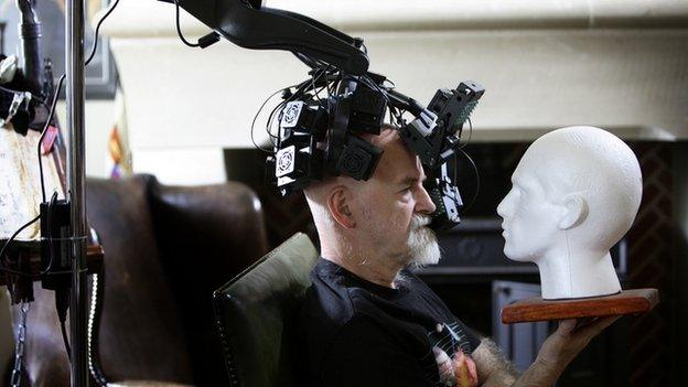 Sir Terry Pratchett having a scan during a documentary on Alzheimer's