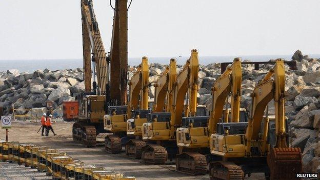 Work has been suspended at the construction site of China-backed "Colombo Port City" project in Colombo