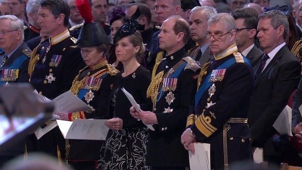 Members of the Royal Family at St Paul's Cathedral