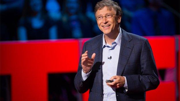 Bill Gates on TED stage