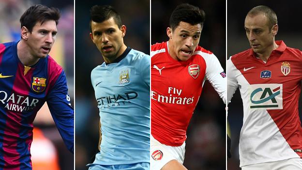 Lionel Messi, Sergio Aguero, Alexis Sanchez, Dimitar Berbatov
