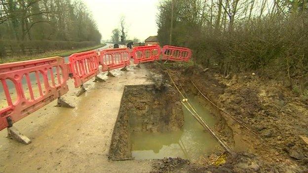 Burst pipe at Sixhills