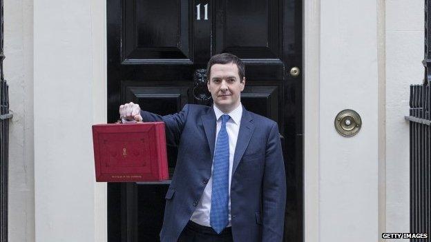 Chancellor George Osborne outside 11 Downing Street prior to the 2014 Budget