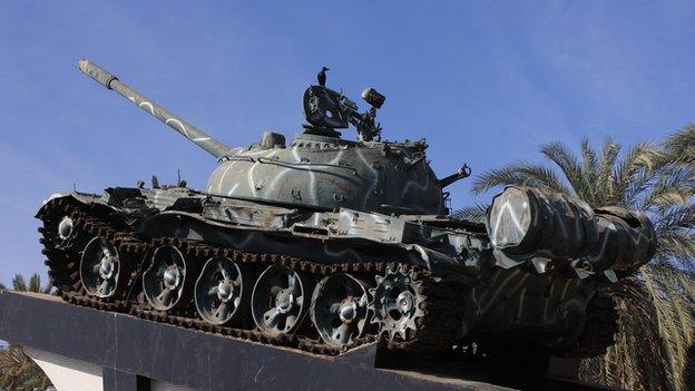 An old tank on display in Eritrea