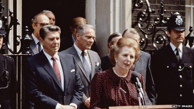 Prime Minister Margaret Thatcher and President Ronald Reagan