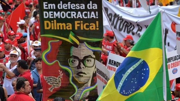 Pro-Rousseff march in Sao Paulo